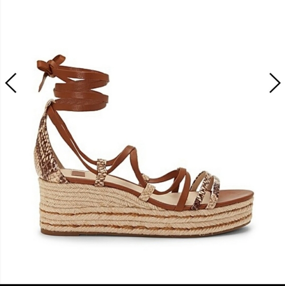 NWOT Louise et Cie Renz Platform Espidrills Wedge Sandals Snake Print Leather 9M - Picture 3 of 15